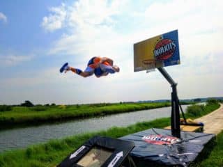 Indoor dunk acrobatic basketball