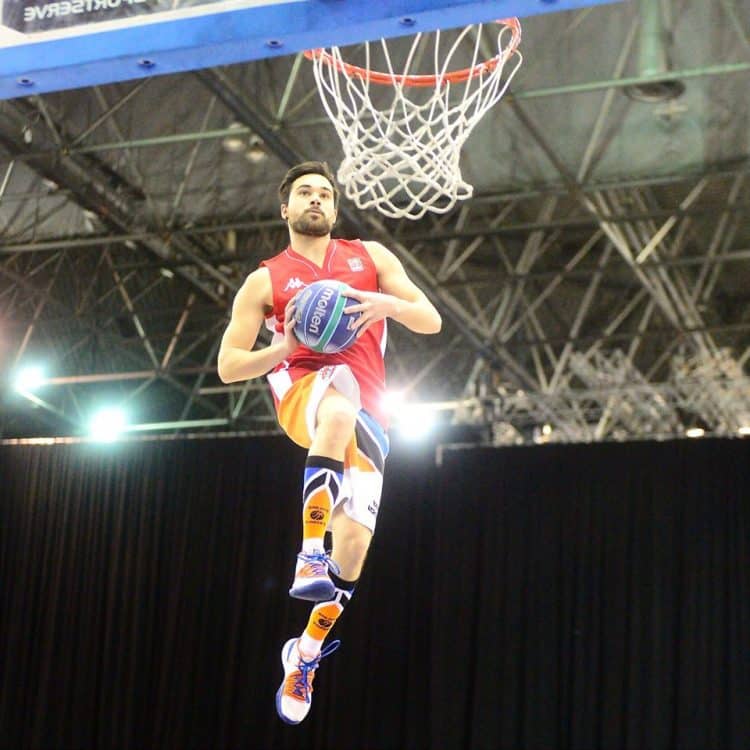 Acrobatic basketball team BBL Dunkers in Glasgow