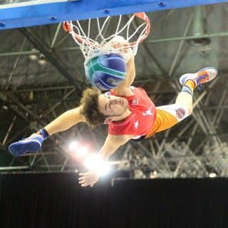 Acrobatic basketball team BBL Dunkers in Glasgow