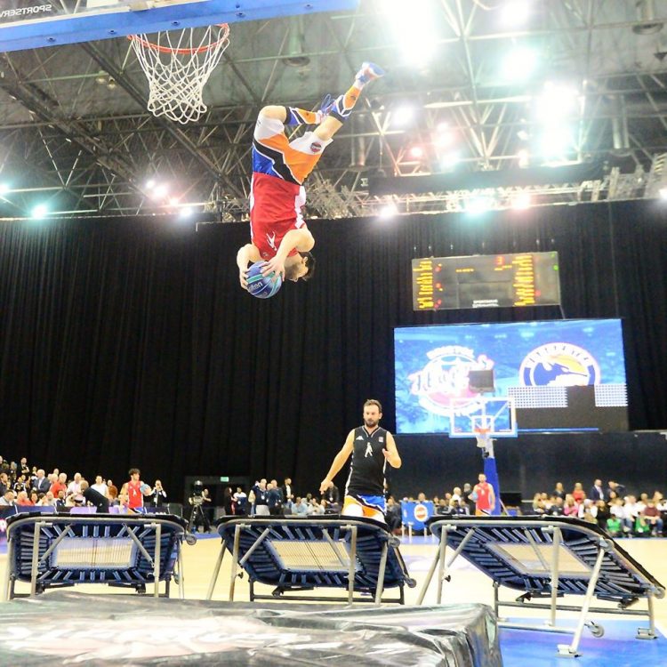 Acrobatic basketball team BBL Dunkers in Glasgow