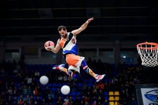 Acrobatic basketball team BBL Dunkers in Glasgow