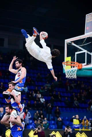 Acrobatic basketball team BBL Dunkers in Glasgow