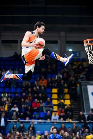 Acrobatic basketball team BBL Dunkers in Glasgow