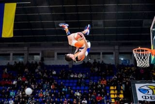 Acrobatic basketball team BBL Dunkers in Glasgow