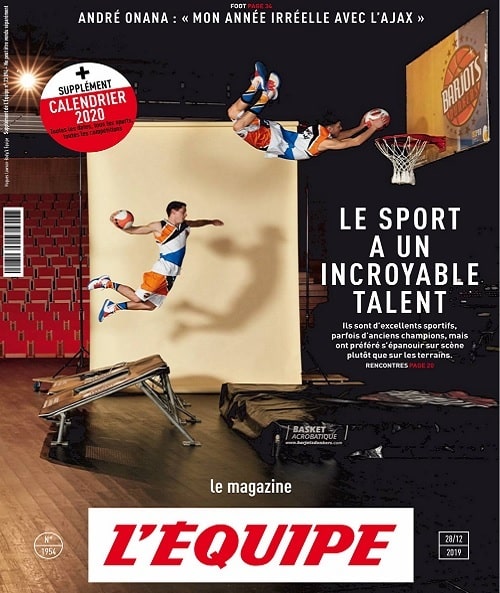 Journal L'EQUIPE Magazine Barjots dunkers en première page