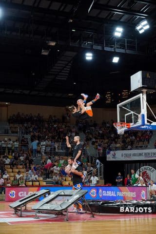 Photo du match de qualification France Hongrie le 4 juillet 2022 au Vendéspace, spectacle Barjots Dunkers