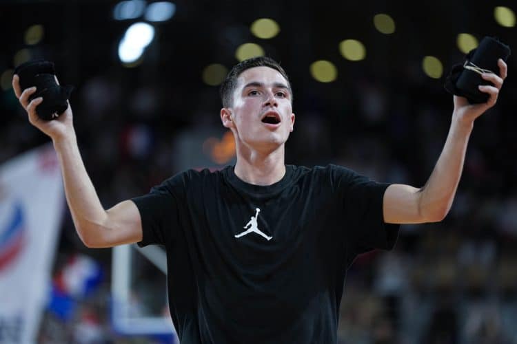 Photo du match de qualification France Hongrie le 4 juillet 2022 au Vendéspace, spectacle Barjots Dunkers