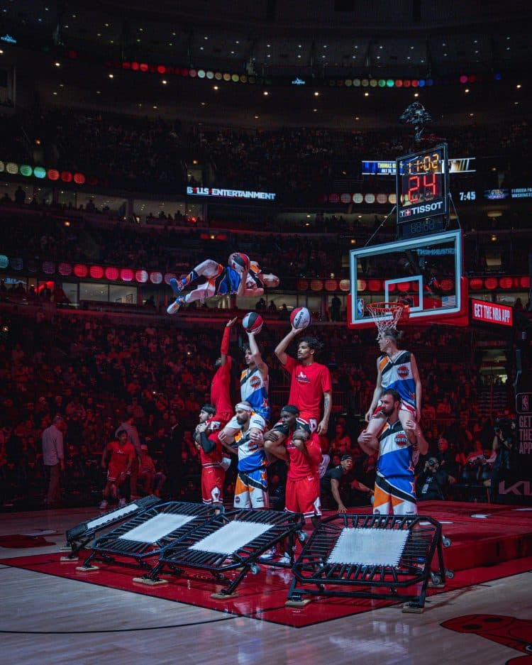 Photo du show Barjots Dunkers chez les Chicago Bulls, équipe NBA de Chicago