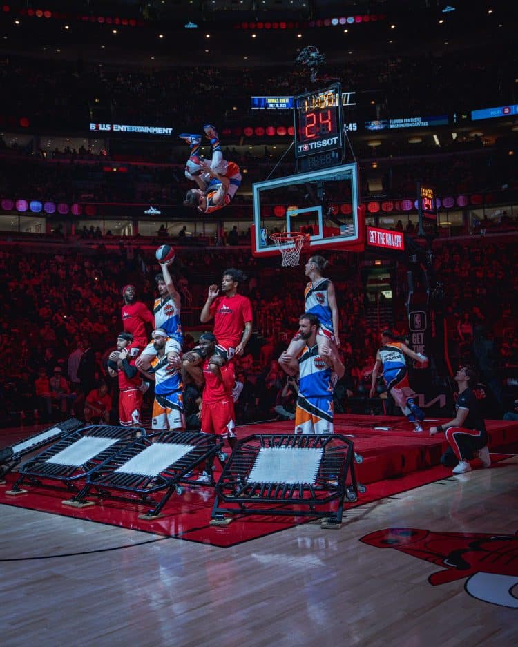 Photo du show Barjots Dunkers chez les Chicago Bulls, équipe NBA de Chicago
